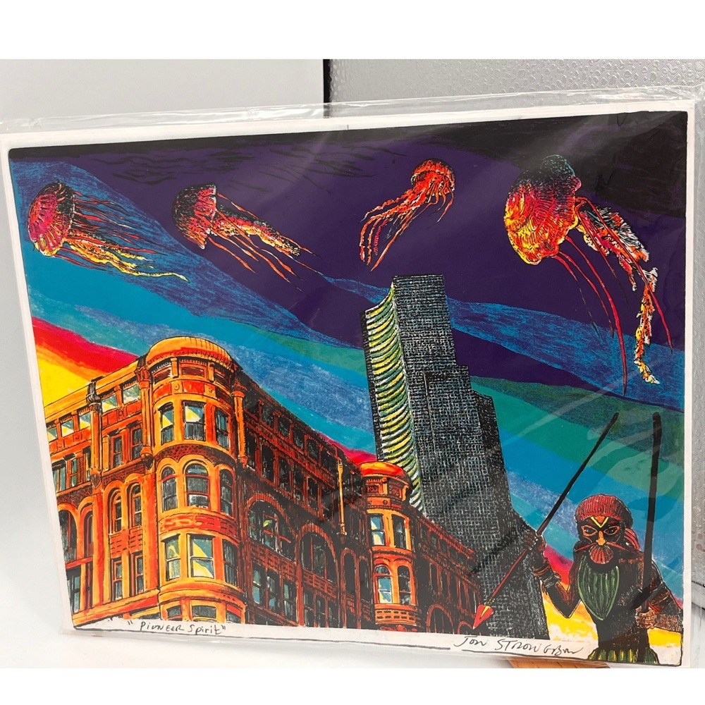 Jon‎ Strongbow SIGNED Print "Pioneer Spirit" Secret City Series SEATTLE 8" x 10"